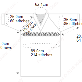 An example of our 'Goose Eye' chart on an adult t-shirt