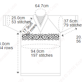 An example of our 'Swirls' chart on an adult t-shirt