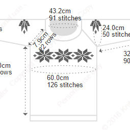 An example of our 'Snowflakes' charts on an child's pullover